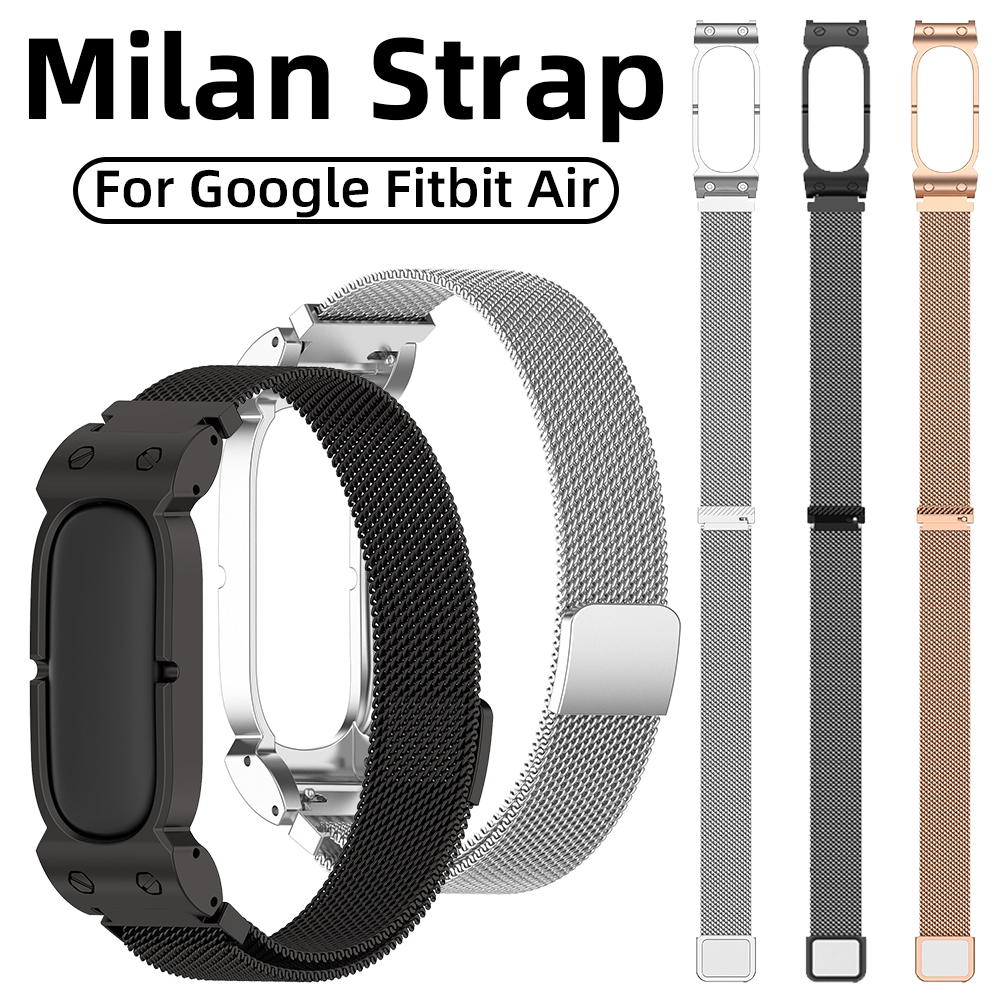 Mesh Strap Metal - Pulseira de relógio milanesa para fitbit