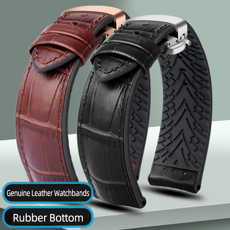 Omega Watch Speedmaster - Pulseira de couro genuíno 19/20/21/22mm inferior