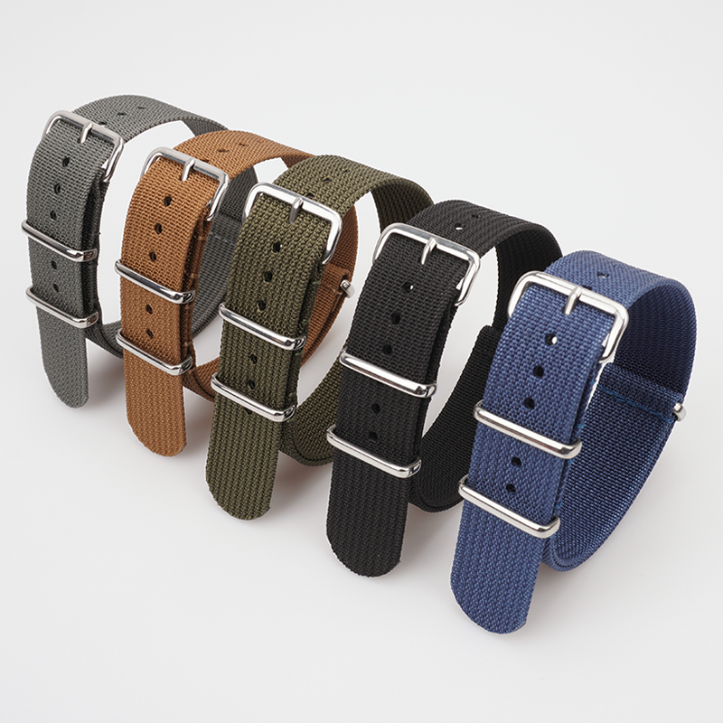 Nato Strap Nylon - Pulseira de náilon com nervuras para