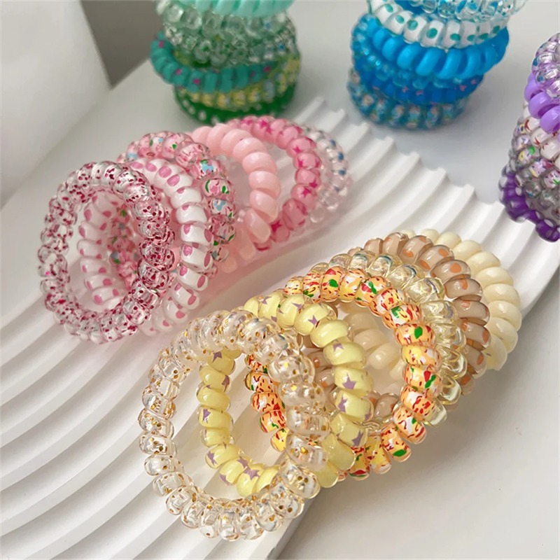 Silicone Band Women - 6pcs Laços de Cabelo em Resina
