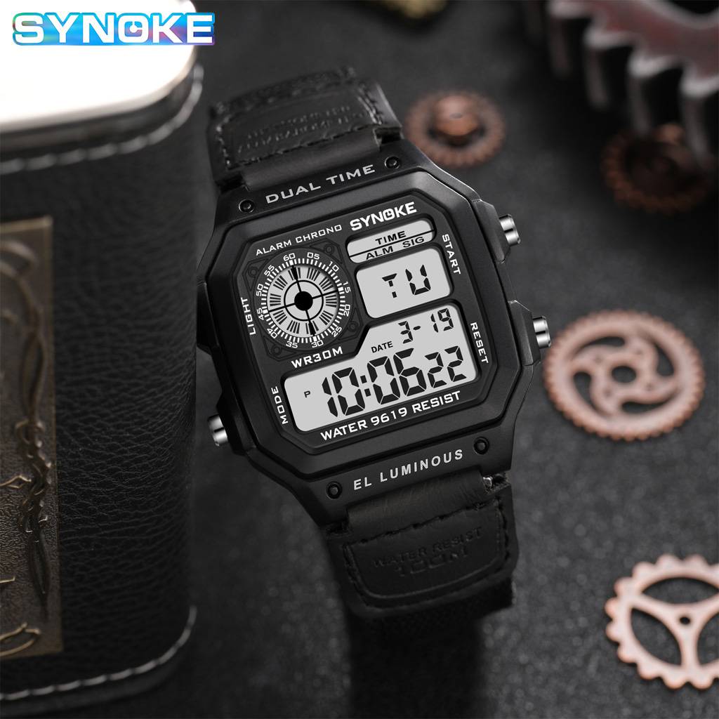 Synoke relógio digital militar - Canvas Strap Watch avaliação e preço