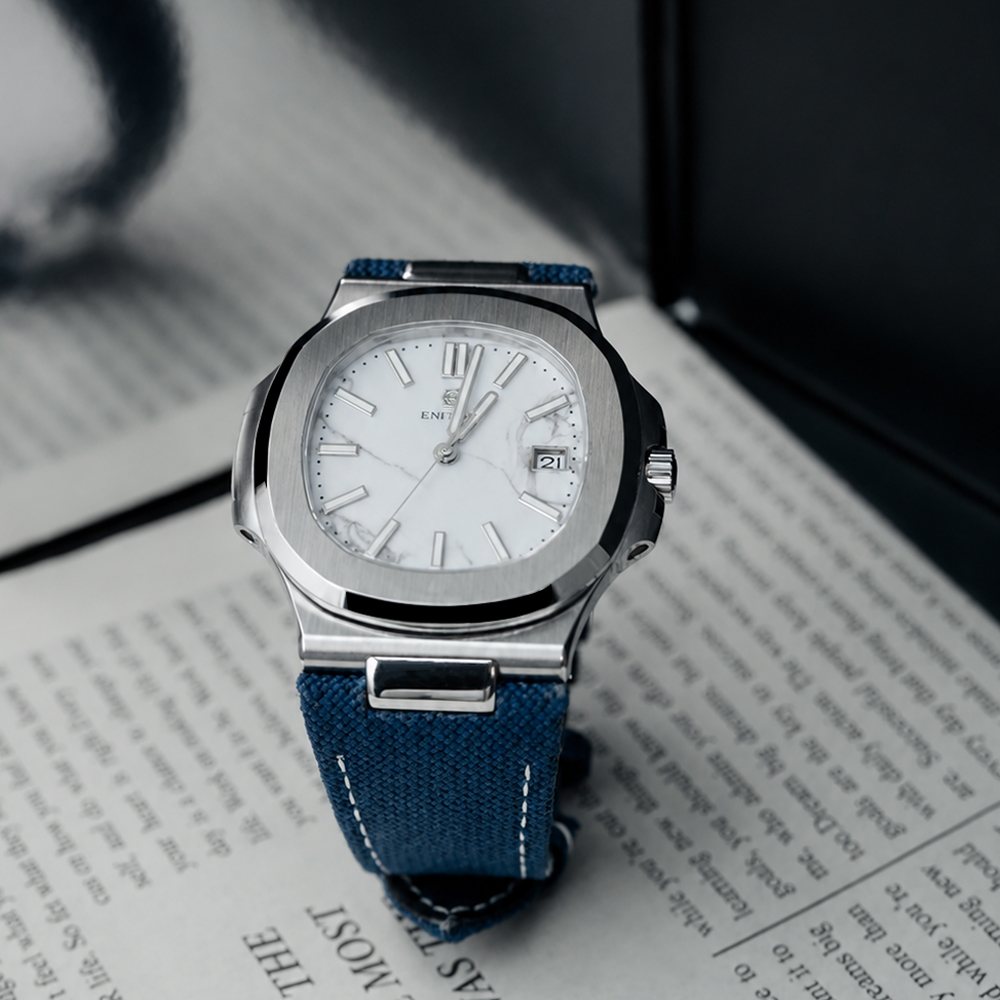 Relógio Mecânico ENITON 38mm c - Canvas Strap Watch avaliação e preço