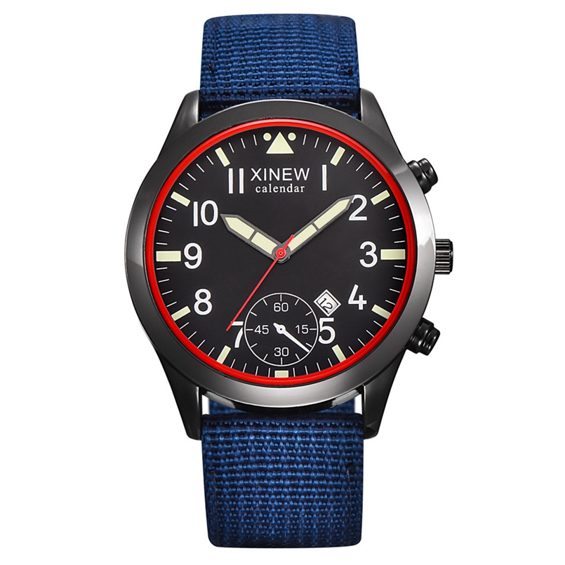 Xinew-relógio de quartzo mascu - Canvas Strap Watch avaliação e preço