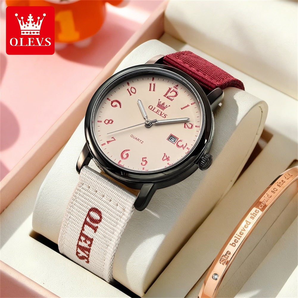 Relógio de Quartzo OLEVS Novo  - Canvas Strap Watch avaliação e preço