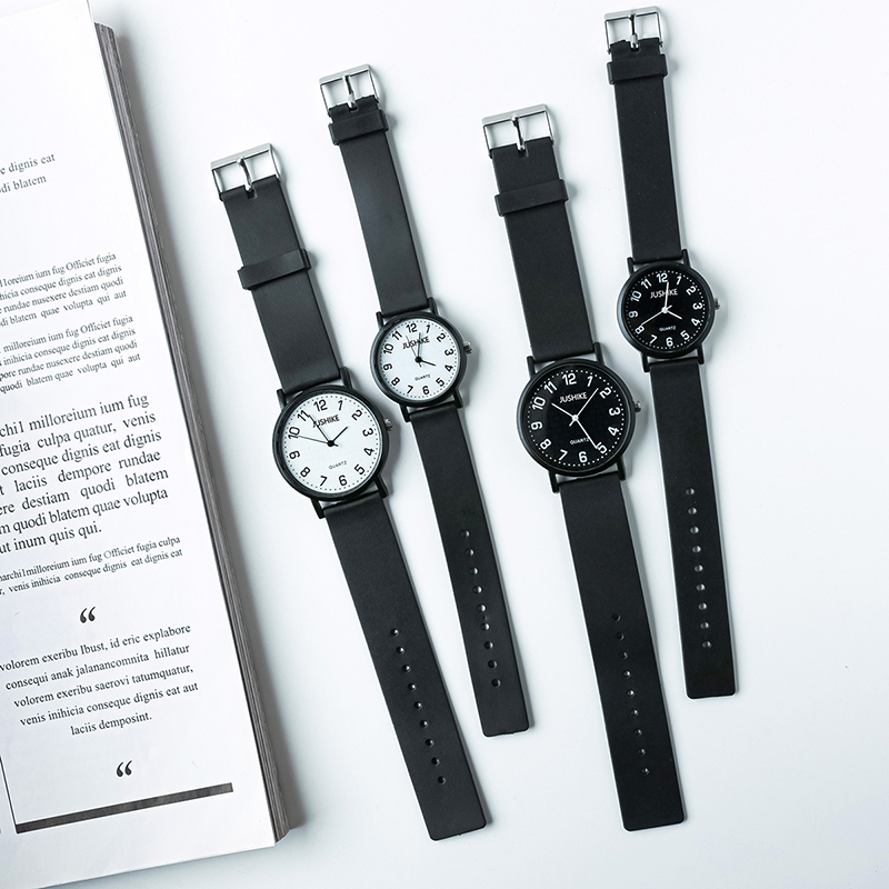 Simples relógio preto relógios - Silicone Band Women avaliação e preço